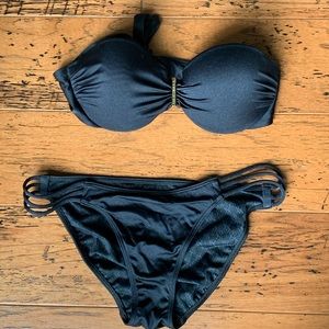 Victoria’s Secret black bikini set.